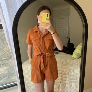 Urban Outfitters Orange Utility Romper